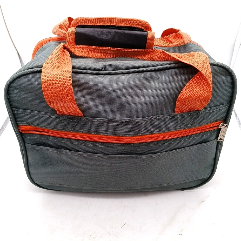 Rockland Travel Bag Small Carry On Grey Orange Trim straps 13x11x7‎